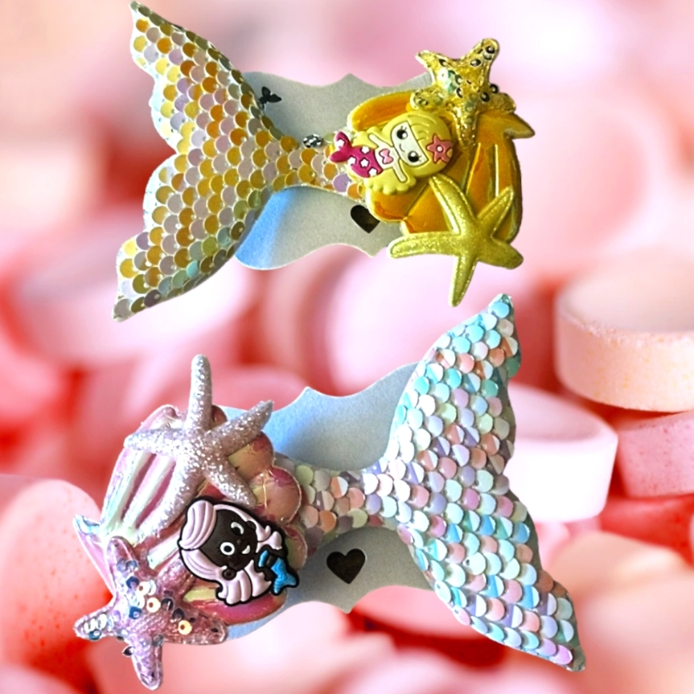 Bubble Guppie/Mermaid Washable Hair Clips